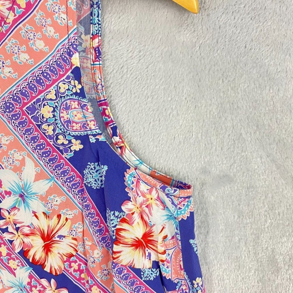 J. Jill Multicolor Floral Print Sleeveless Shirt Top Blouse Size Small Petite PS - Picture 8 of 13